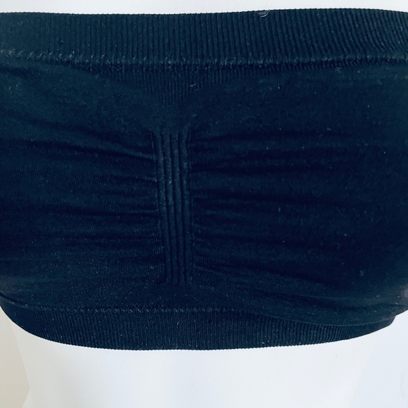 Black Stretch BANDEAU BRALETTE Crop Top O/S - Picture 4 of 7